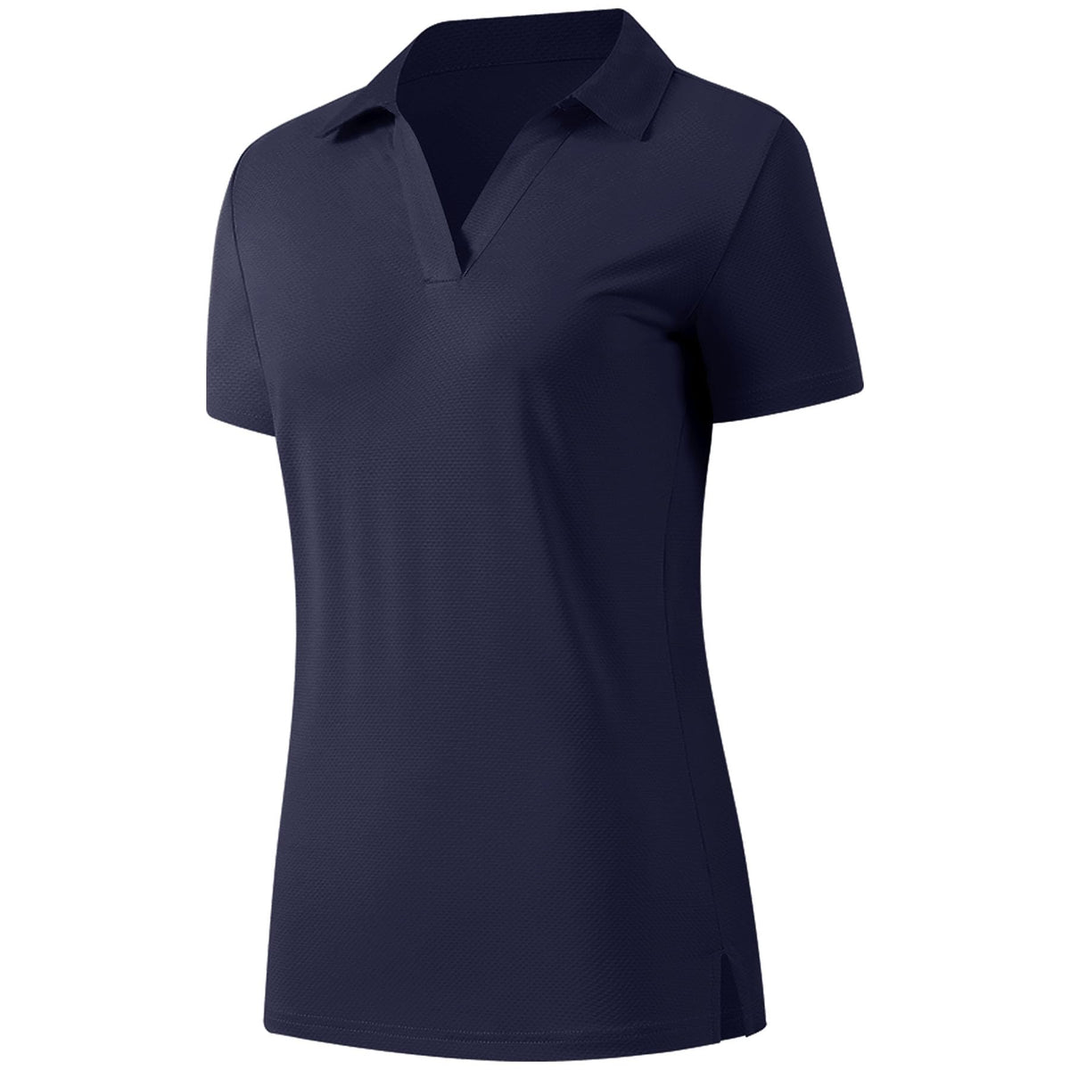 Womens Polo Shirts Short Sleeve V Neck Business Casual Work Tops Quick Dry UPF 50+ Sun Protection Golf Shirt Fitted Collared