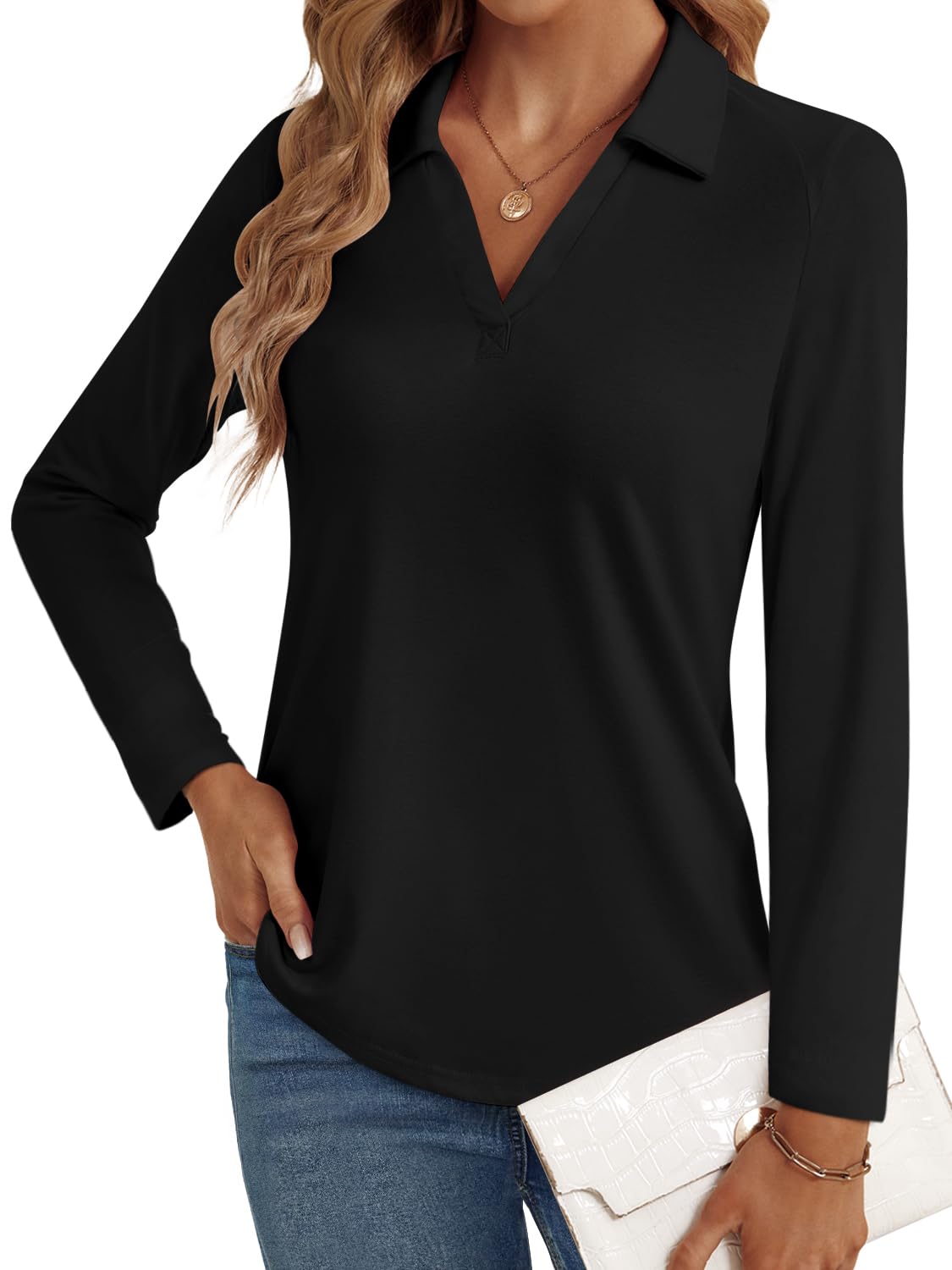 LYHIPSS 3/4 Length Sleeve Womens Tops Dressy Casual Business Blouses