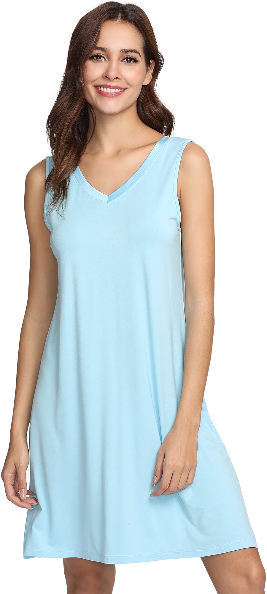 GYS Cooling Bamboo Viscose Sleeveless Nightgowns for Women