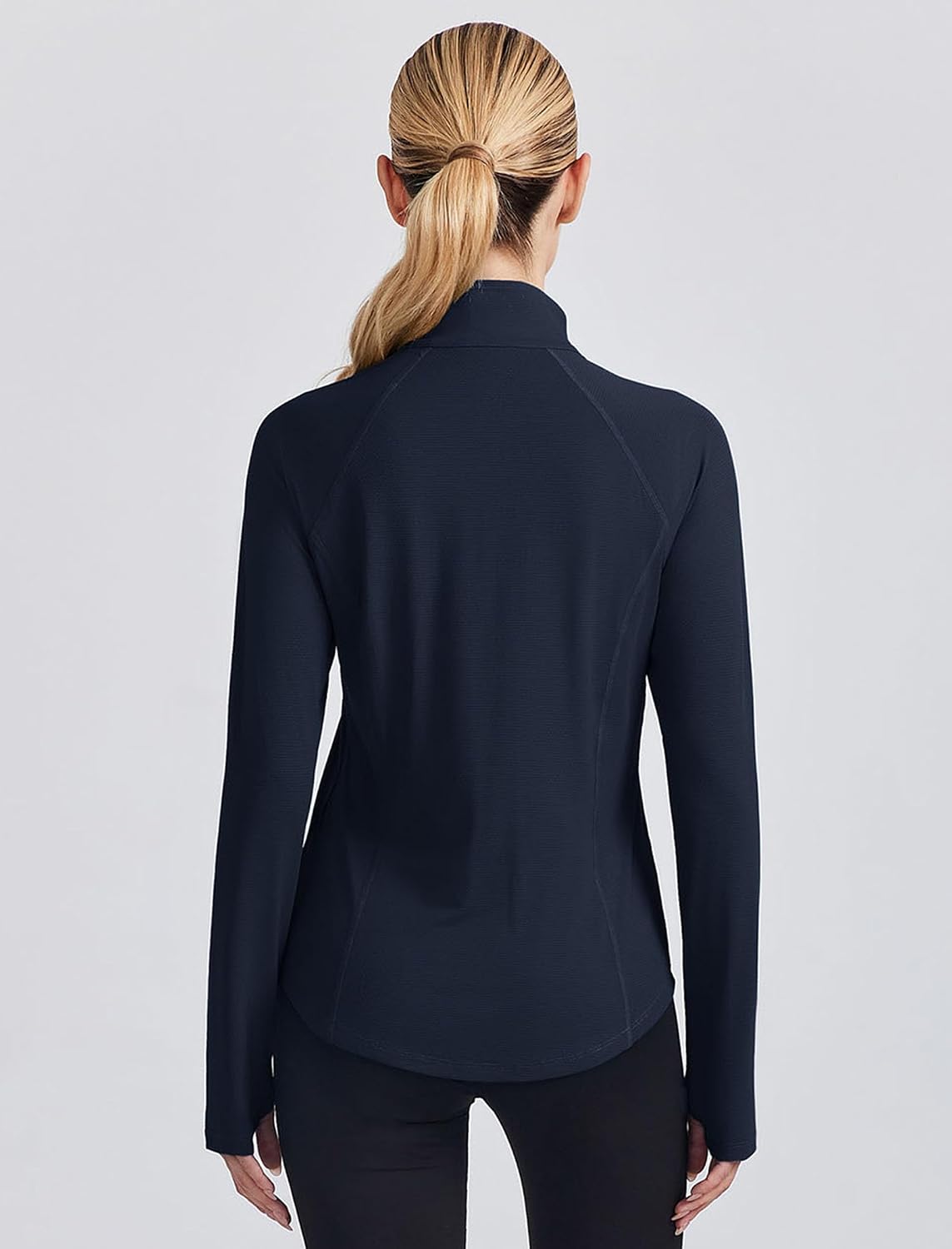PINSPARK Womens Golf Shirt Long Sleeve Polo Shirts 1/4 Zip Tennis Hiking Tops UPF 50+ Workout Athletic Tee with Thumb Holes