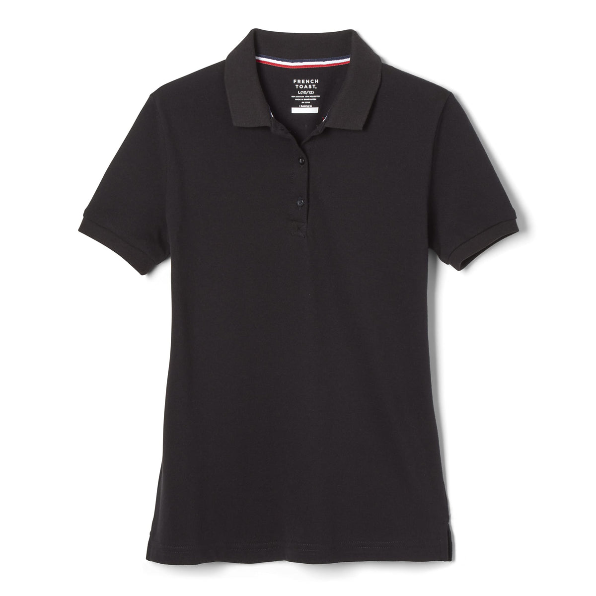 French Toast Women's Juniors' Short Sleeve Stretch Pique Polo Shirt