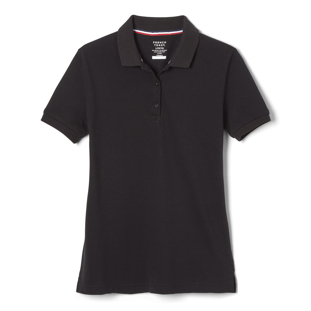 French Toast Women's Juniors' Short Sleeve Stretch Pique Polo Shirt