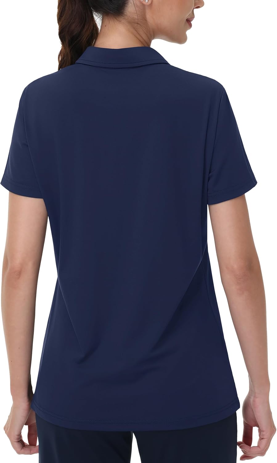 MAGCOMSEN Women's Golf Shirts Short Sleeve Polo Collared Shirt V Neck Quick Dry Sun Protection UPF 50+ Tennis Top