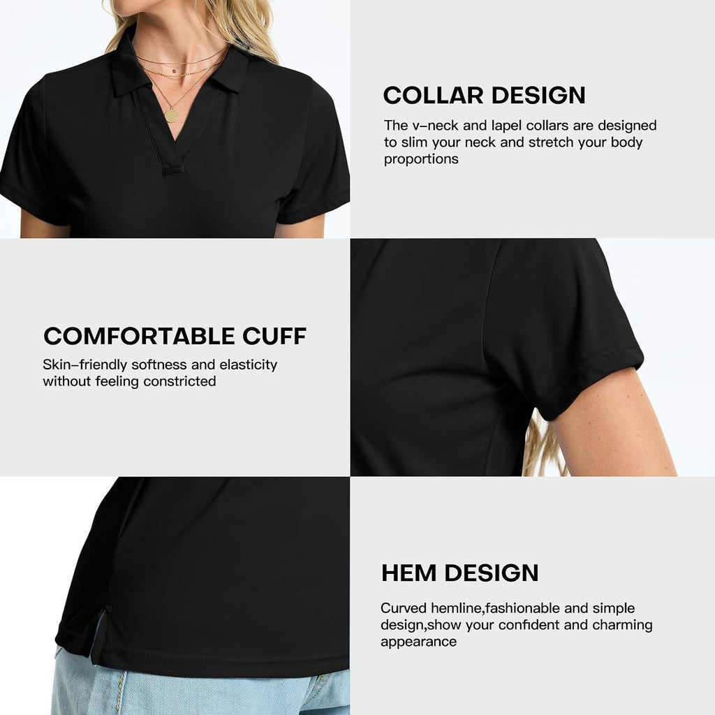 Women's Polo Shirts Short Sleeve Quick Dry UPF 50+ Sun Protection Golf Tops