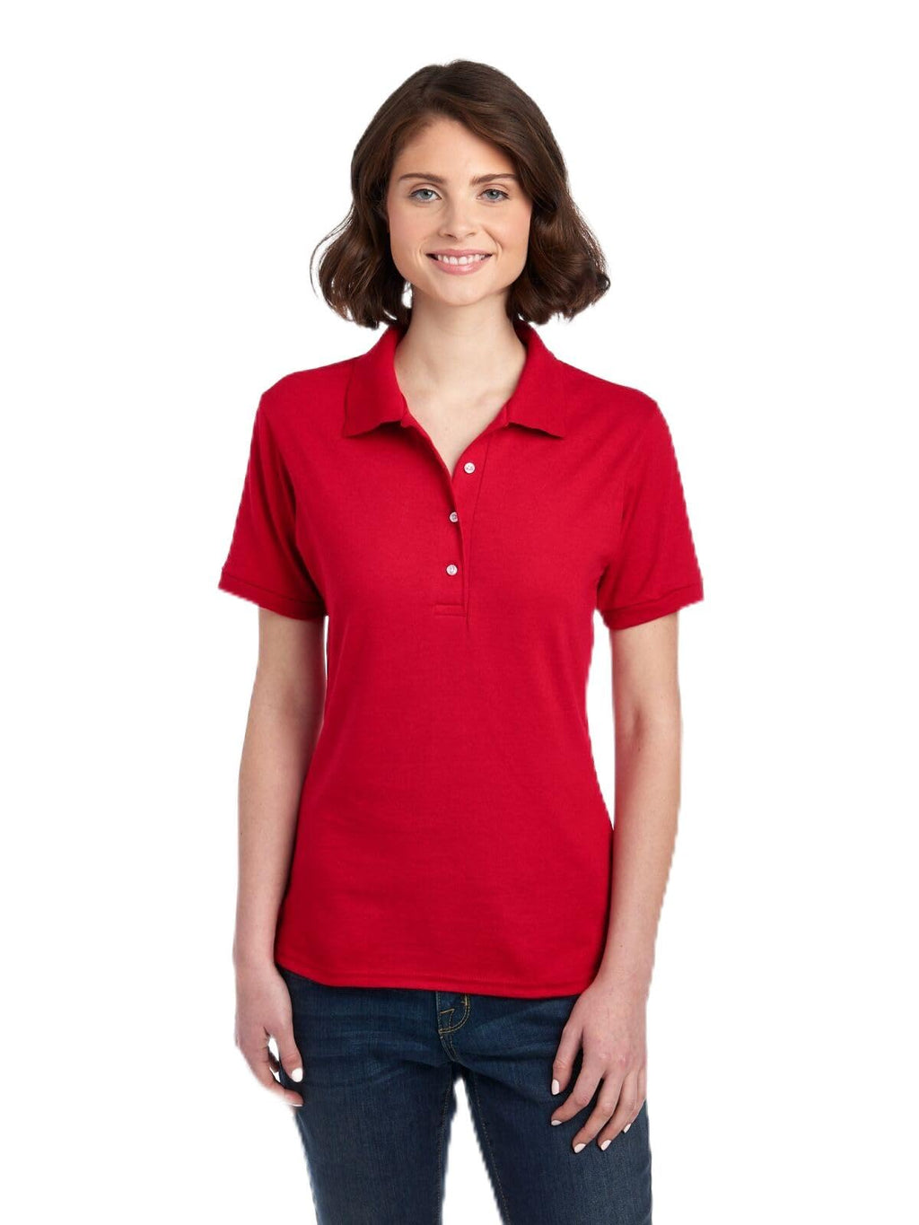 Jerzees Women's Dri Power Cotton Blend Short Sleeve Polo Shirts, Moisture Wicking for All Day Comfort