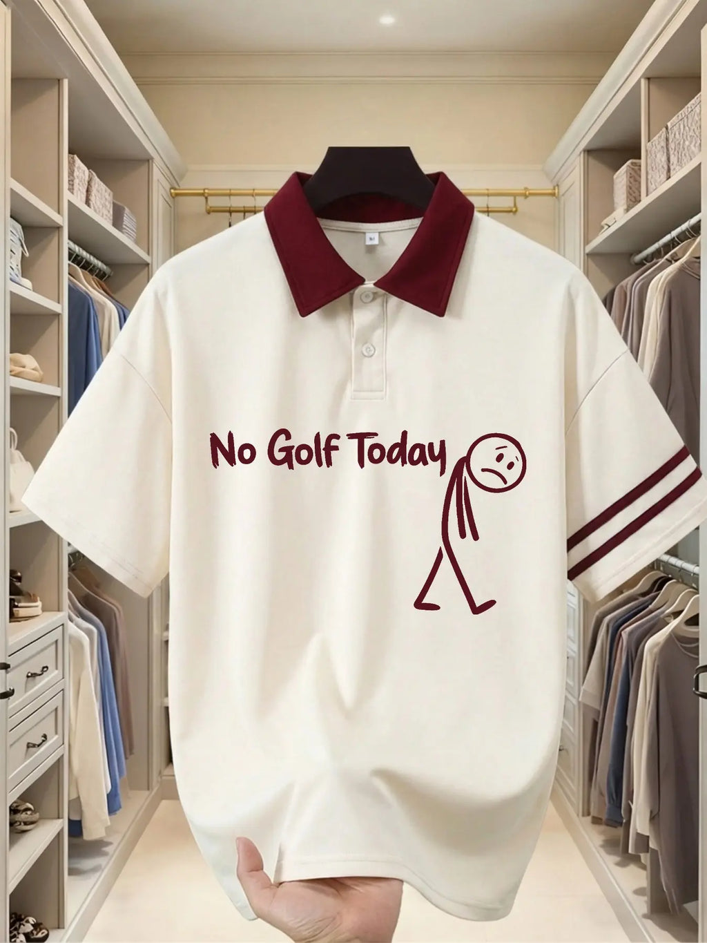 Funny Meme Graphic Polo Shirt, Unisex Short Sleeve Top, Animal Print, Loose-Fit, Sporty Style, 6 Colors, Golf Lover Humor