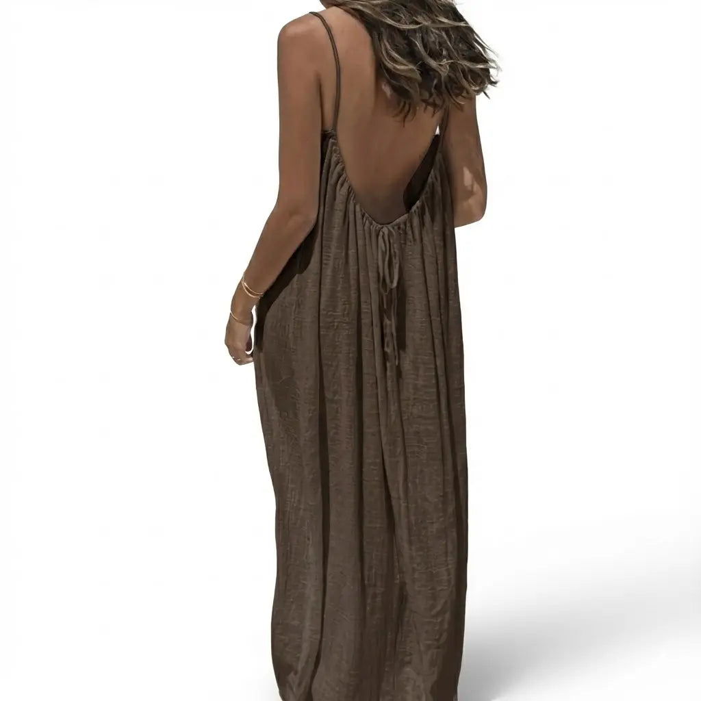 Women's Sleeveless Backless Nightie - Loose-Fit Oversized Nightdresses, Homewear Loungewear, Beach Cover-Up, Multiple Colors & Sizes Available