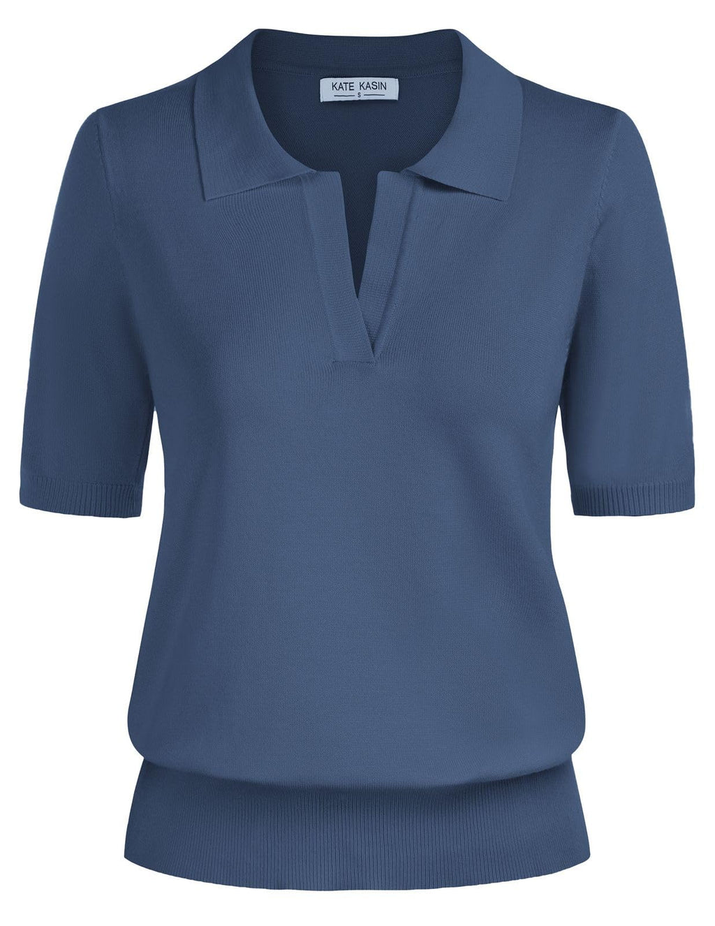 Women's Short Sleeve Classic V Neck Collared Casual Polo Sweater Tops