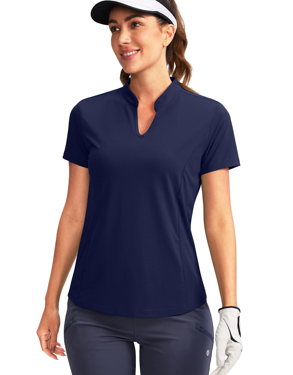 Obla Women's Golf Polo Shirt V-Neck Short Sleeve