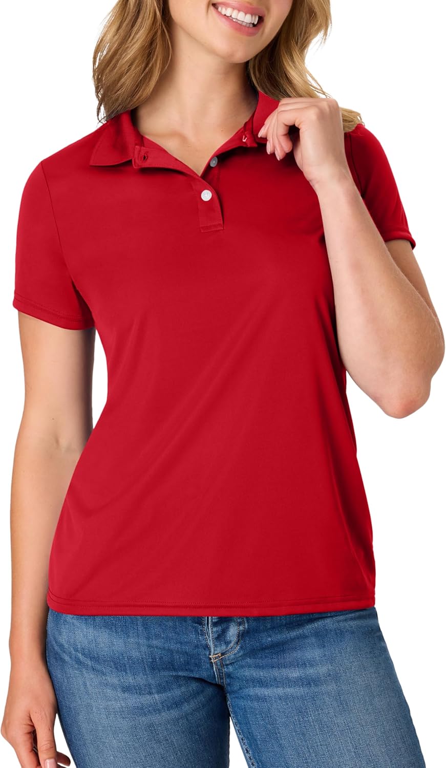 Hanes womens Performance Polo, Single or 3-Pack, Sport Cool DRI Moisture-Wicking Polo Shirt, 40+ UPF Protection