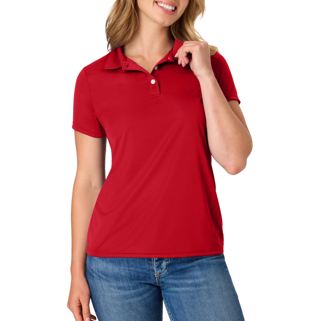 Hanes womens Performance Polo, Single or 3-Pack, Sport Cool DRI Moisture-Wicking Polo Shirt, 40+ UPF Protection
