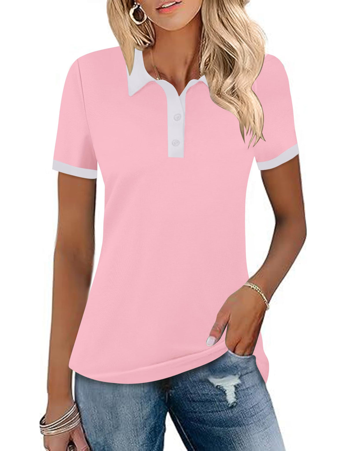 LOMON Womens Golf Polo Shirts Short Sleeve Collared Tops Tennis Activewear