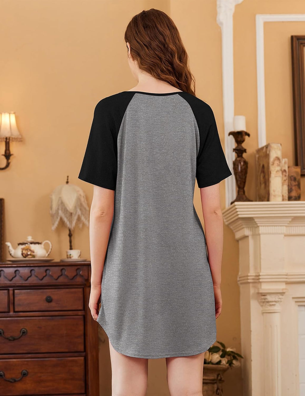 Ekouaer 3 Pack Nightgowns for Women Short Sleeve Sleep Shirt Soft Sleepwear