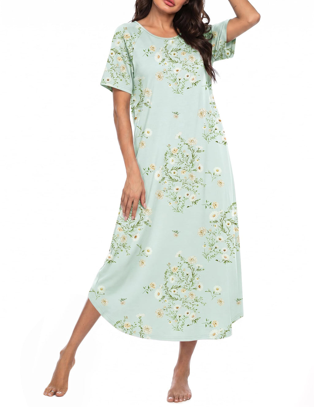 Ekouaer Nightgowns for Women Bamboo Viscose Night Gown Long Sleepshirts