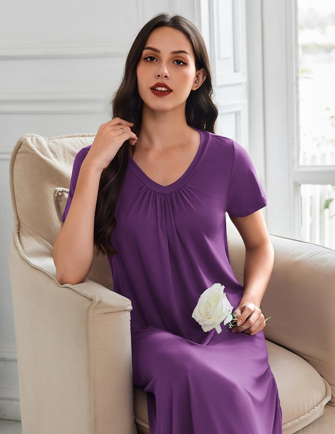 Ekouaer Long Nightgowns for Women 3 Pack House Dress Plus Size Moo Moos