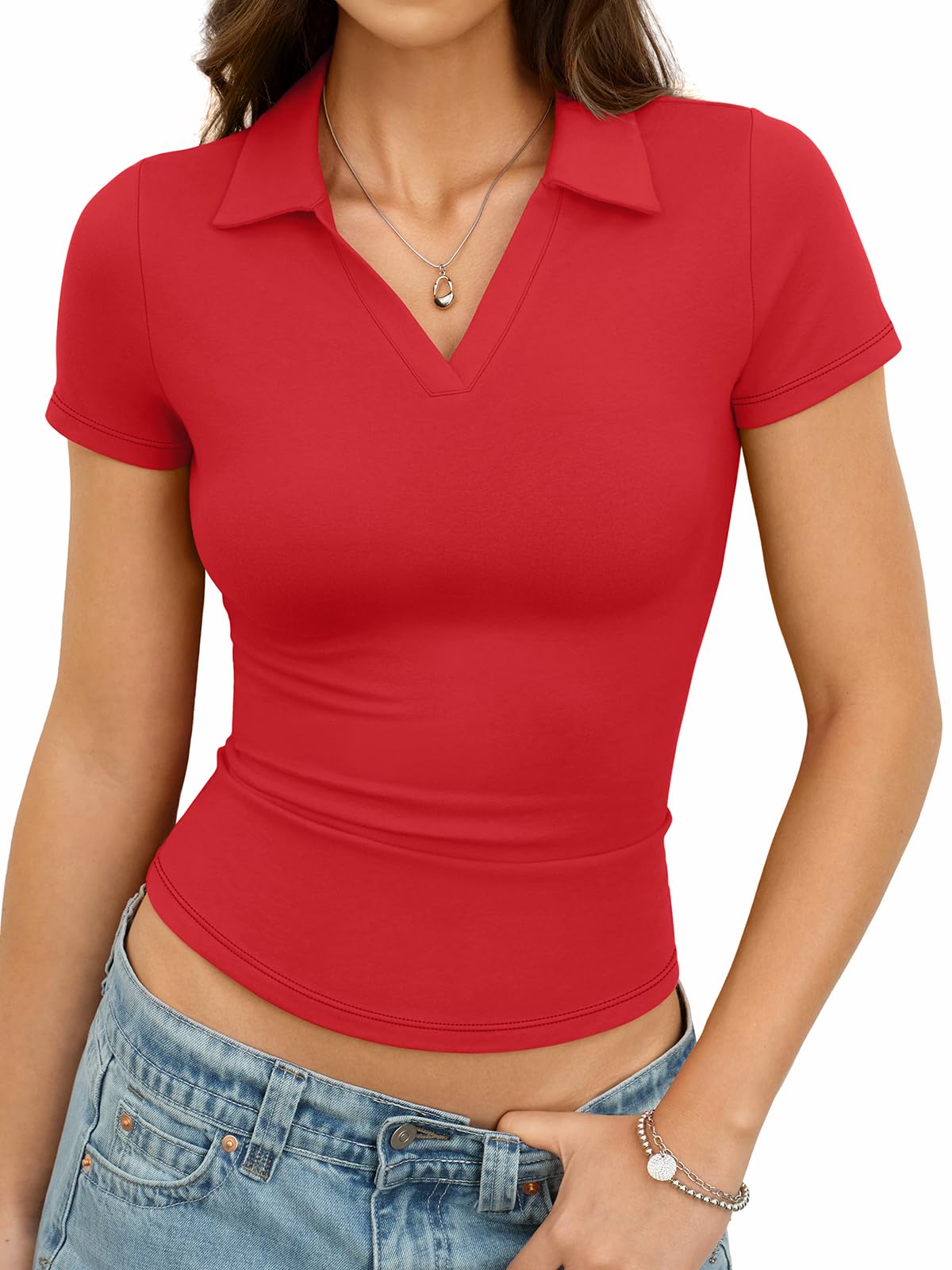 EasyGala Womens Cotton Polo Shirts Short Sleeve Business Casual Outfits