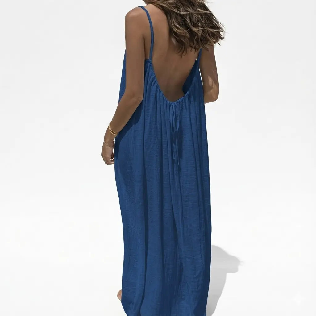 Women's Sleeveless Backless Nightie - Loose-Fit Oversized Nightdresses, Homewear Loungewear, Beach Cover-Up, Multiple Colors & Sizes Available