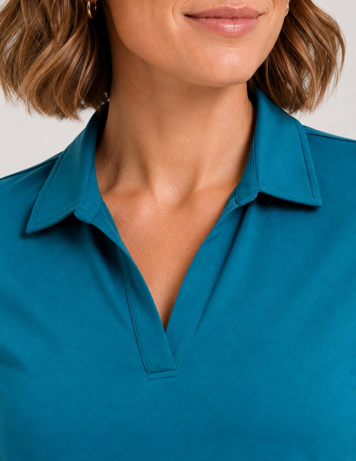 3 Pack Women's Dry Fit V-Neck Polo Shirts