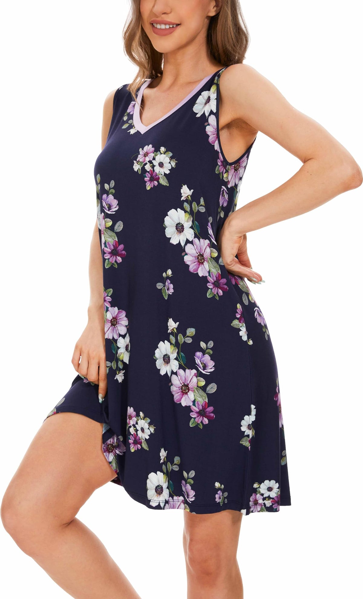 GYS Cooling Bamboo Viscose Sleeveless Nightgowns for Women