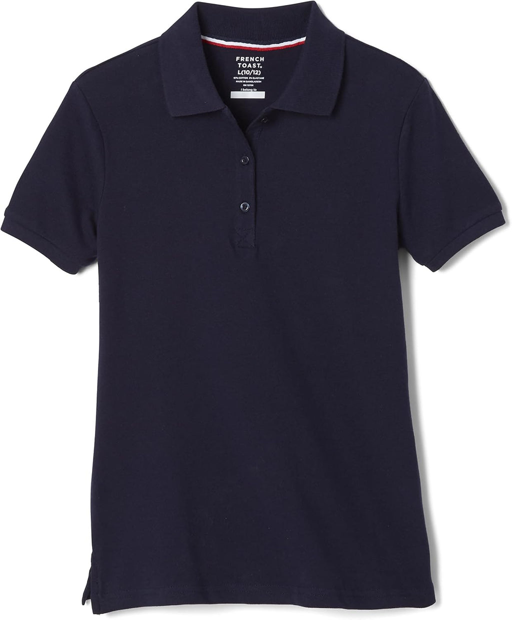French Toast Women's Juniors' Short Sleeve Stretch Pique Polo Shirt
