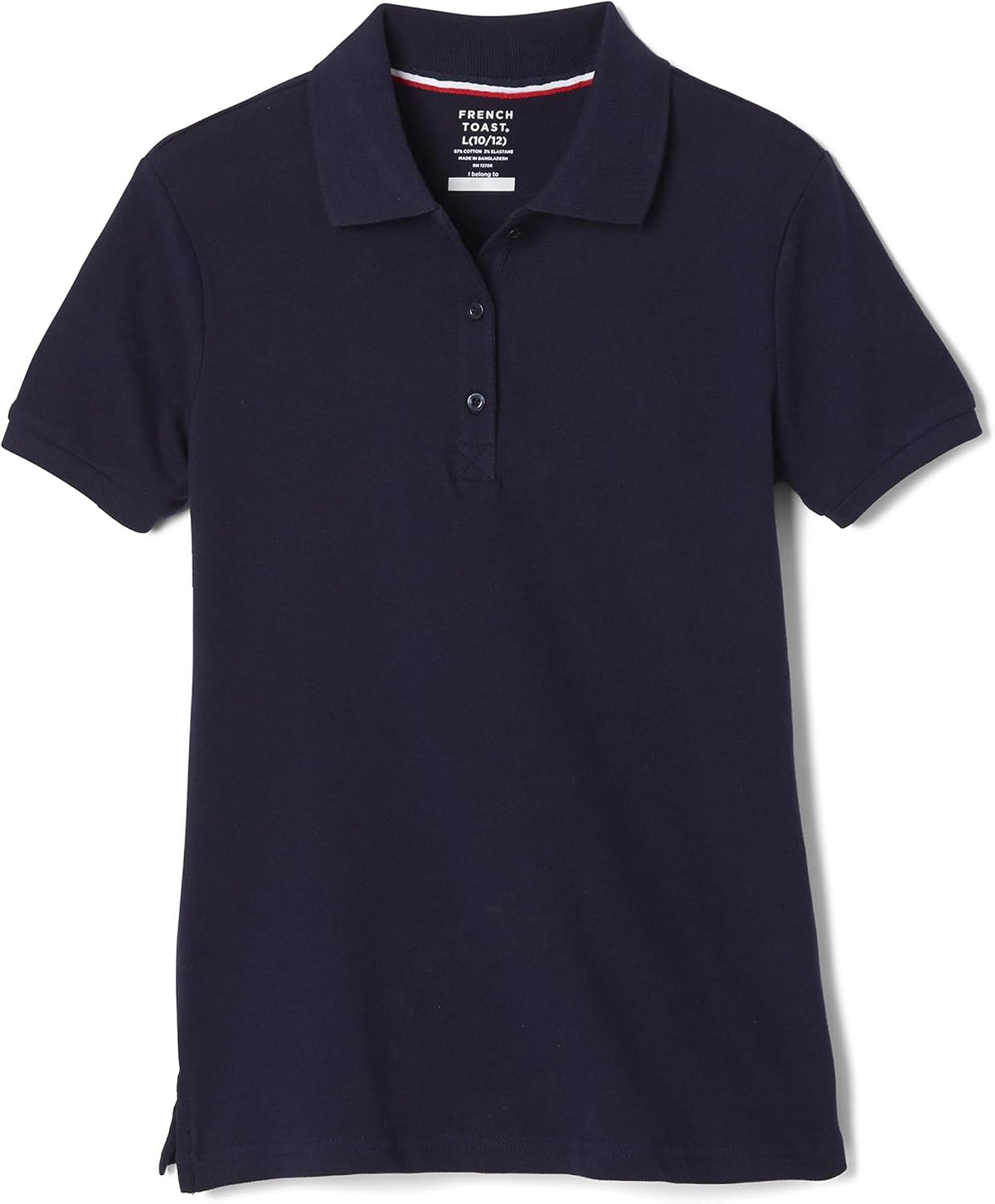 French Toast Women's Juniors' Short Sleeve Stretch Pique Polo Shirt