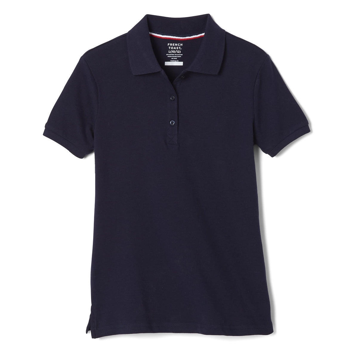 French Toast Women's Juniors' Short Sleeve Stretch Pique Polo Shirt