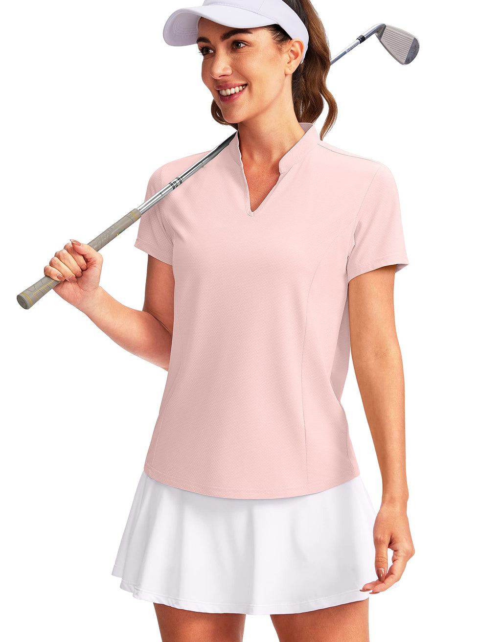 Obla Women's Golf Polo Shirt V-Neck Short Sleeve