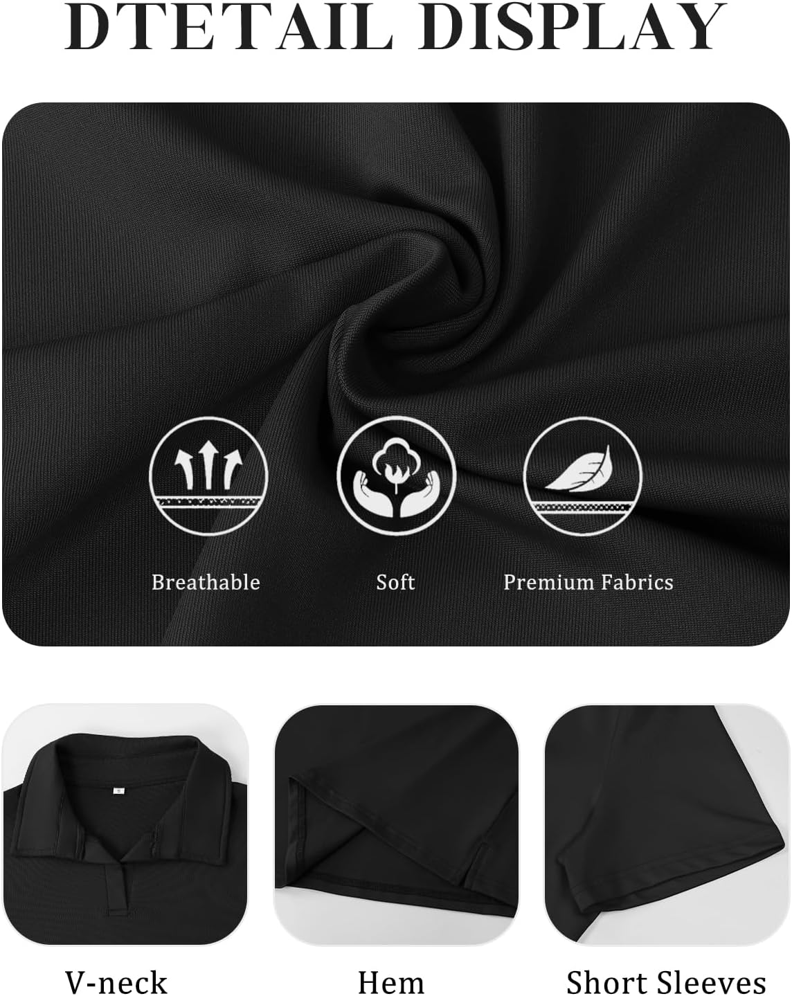 MK Shop Limited Polo Shirts for Women Golf V Neck Tops
