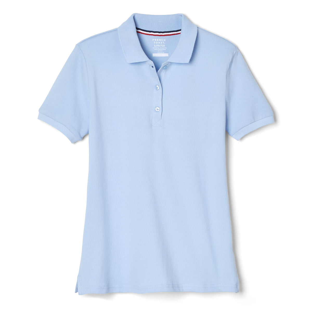 French Toast Women's Juniors' Short Sleeve Stretch Pique Polo Shirt