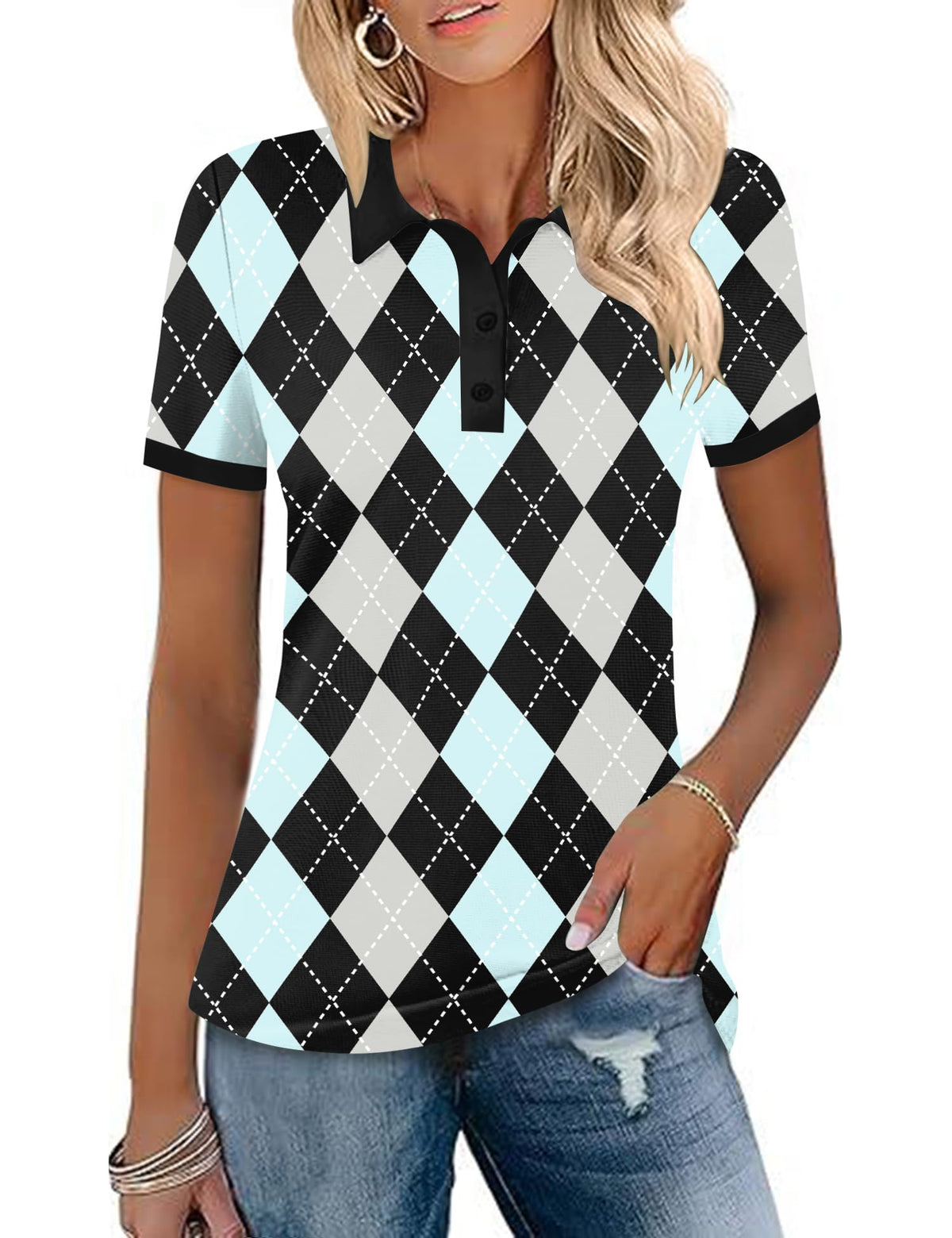 LOMON Womens Golf Polo Shirts Short Sleeve Collared Tops Tennis Activewear