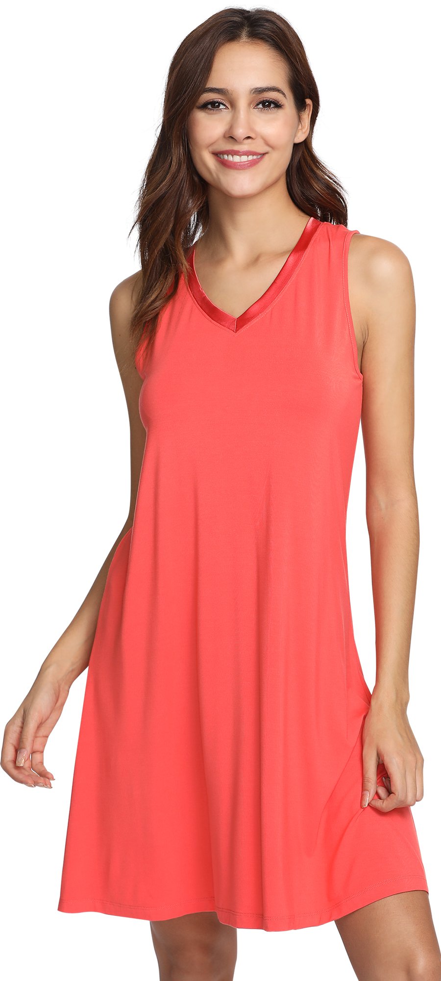 GYS Cooling Bamboo Viscose Sleeveless Nightgowns for Women