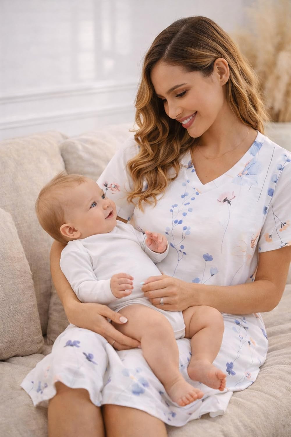 Kabento Womens Short Sleeve Long Nightgowns Sleepwear