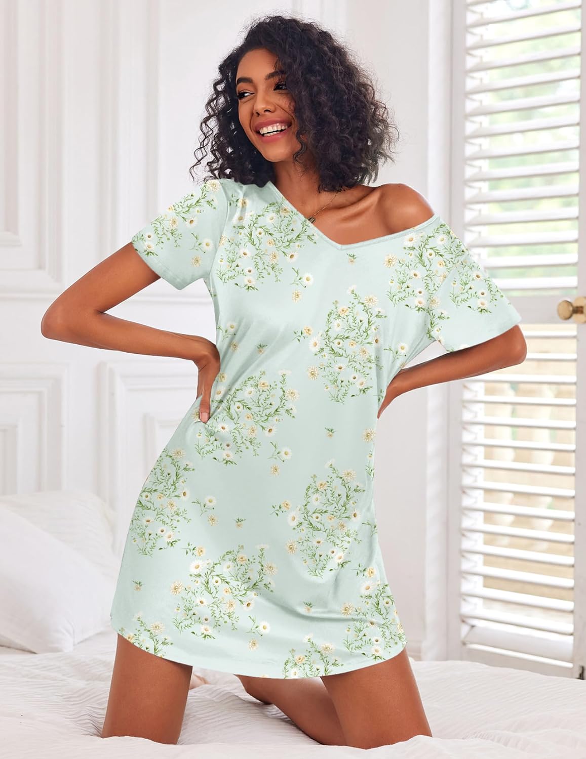 Ekouaer Cotton Nightgowns for Women 3 Pack Sleepshirts Tshirt Night Gown