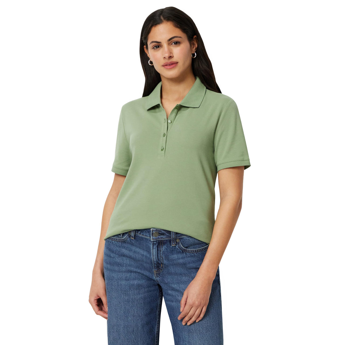 Amazon Essentials Women's Short-Sleeve Collared Polo Shirt (Available in Plus Size)