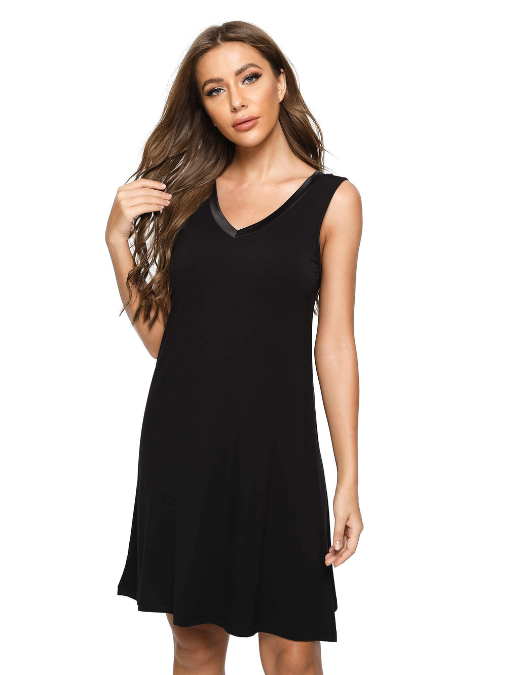 GYS Cooling Bamboo Viscose Sleeveless Nightgowns for Women