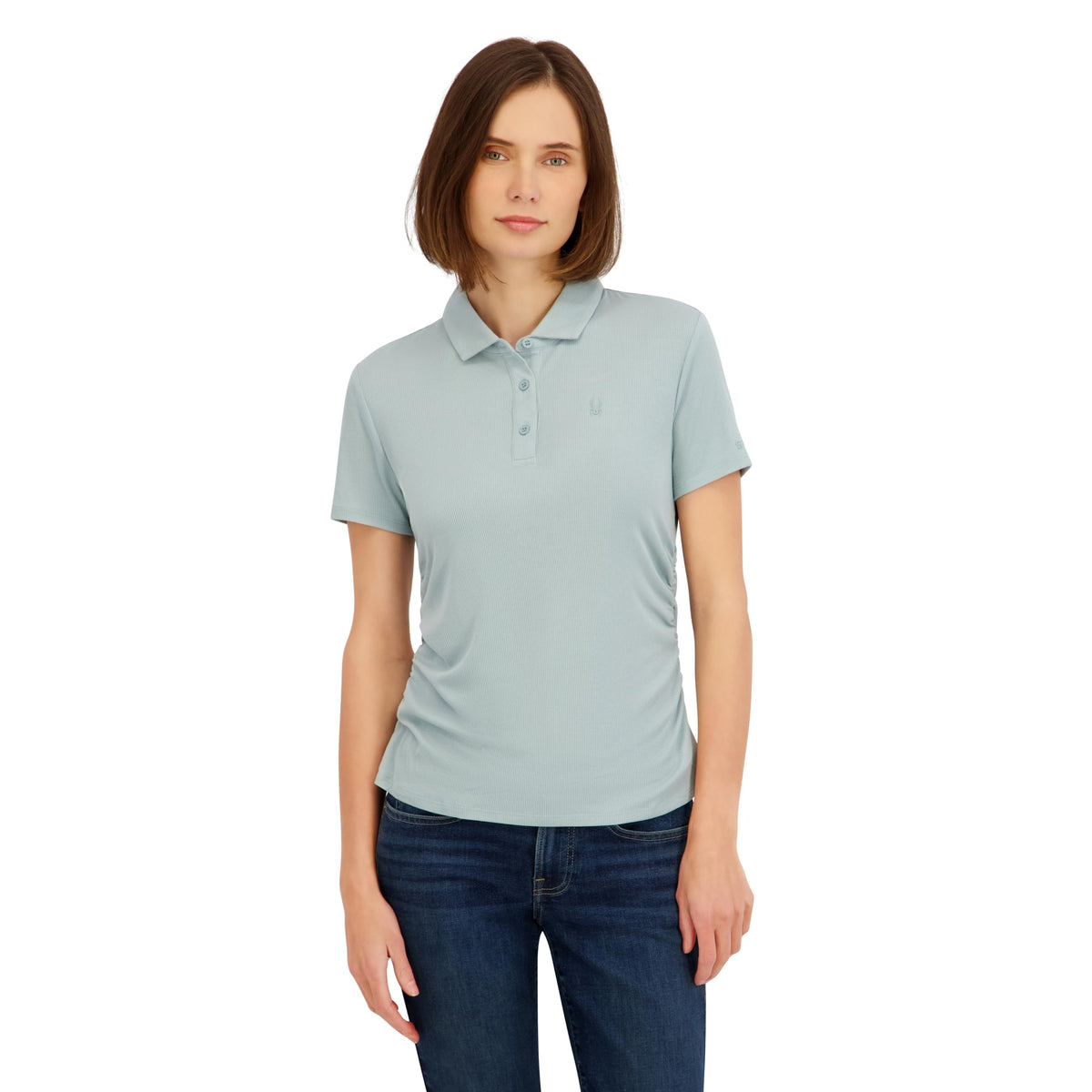 Spyder Women's Ribbed Jersey Short Sleeve Polo Top
