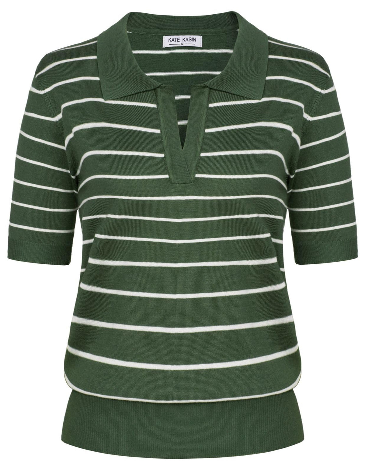 Women's Short Sleeve Classic V Neck Collared Casual Polo Sweater Tops