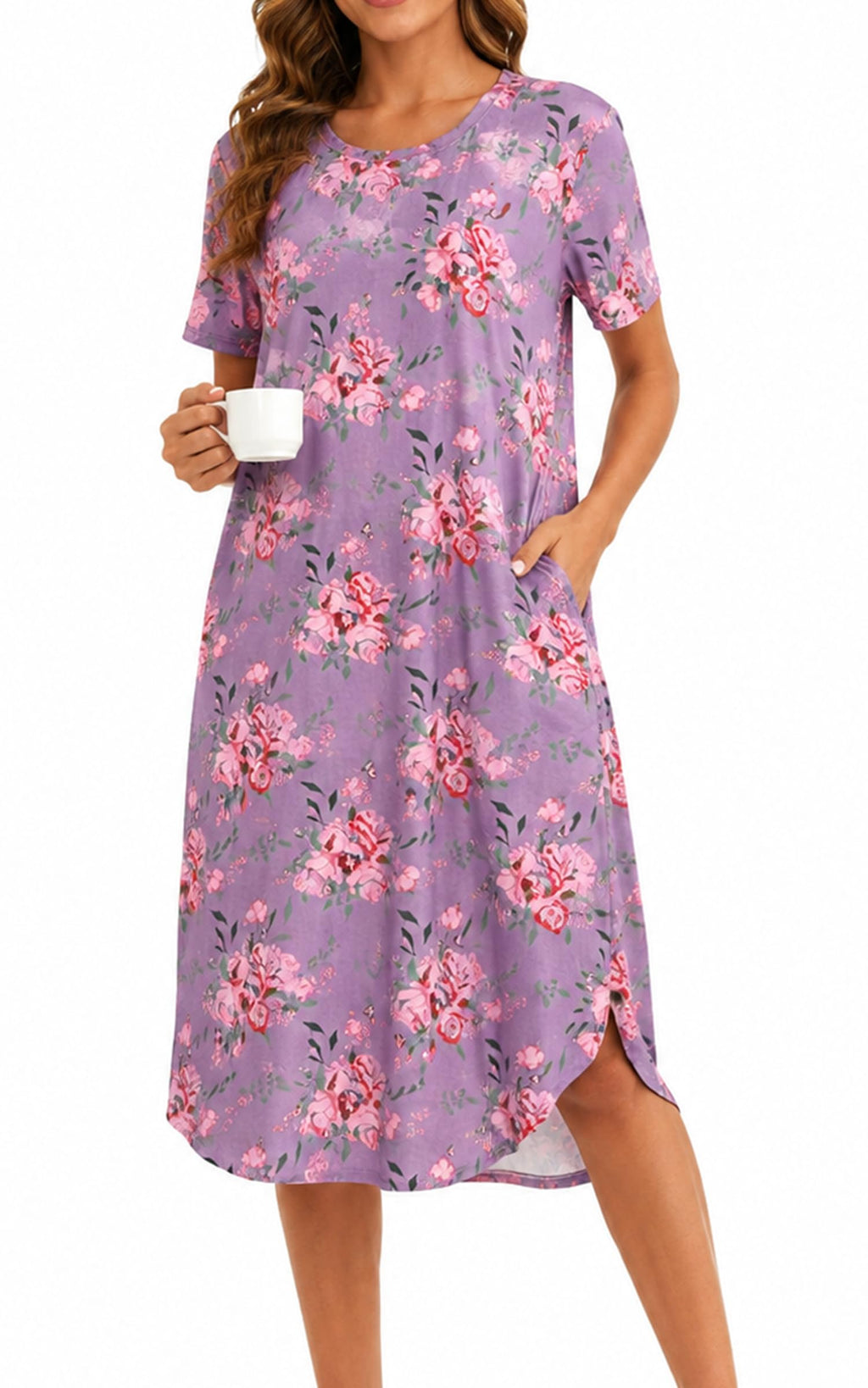 Kabento Womens Short Sleeve Long Nightgowns Sleepwear