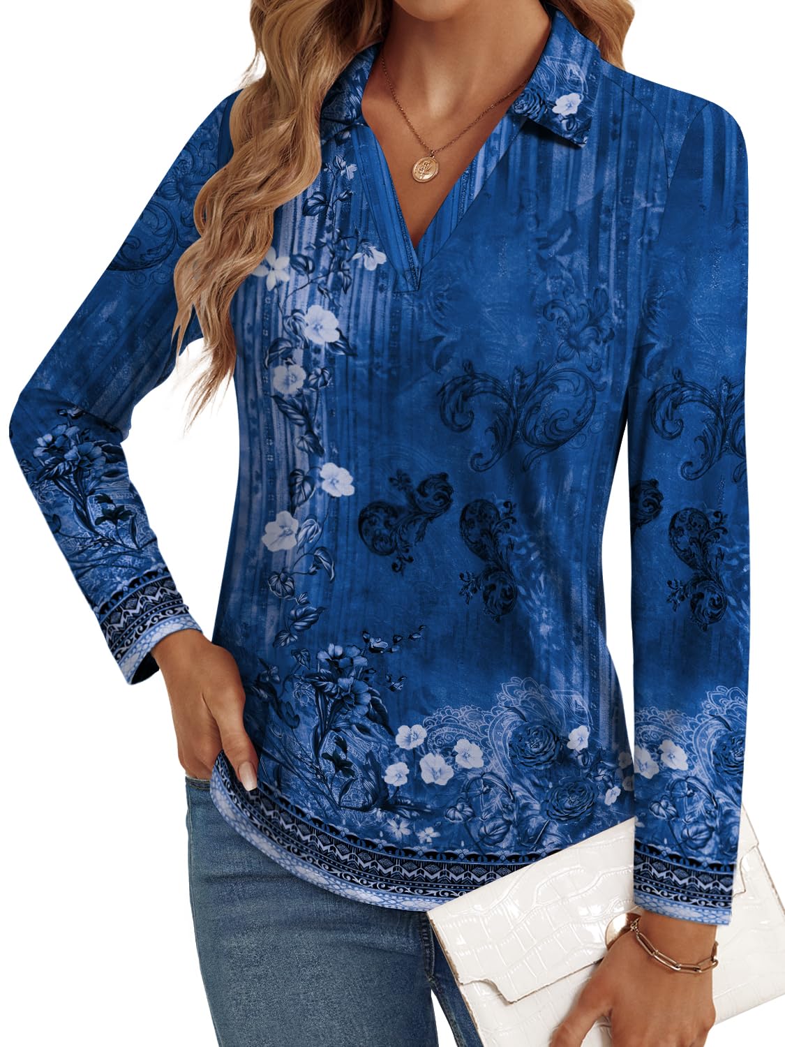 LYHIPSS 3/4 Length Sleeve Womens Tops Dressy Casual Business Blouses