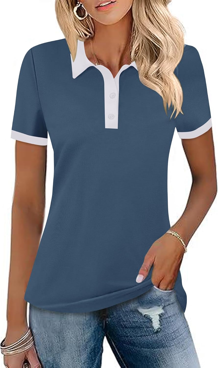 LOMON Womens Golf Polo Shirts Short Sleeve Collared Tops Tennis Activewear