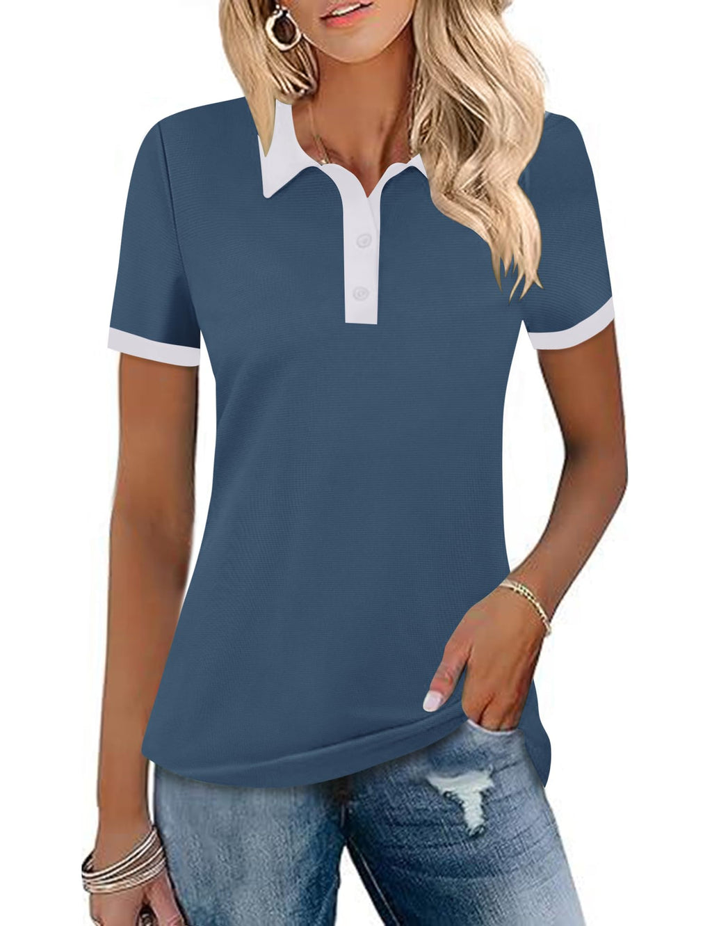 LOMON Womens Golf Polo Shirts Short Sleeve Collared Tops Tennis Activewear