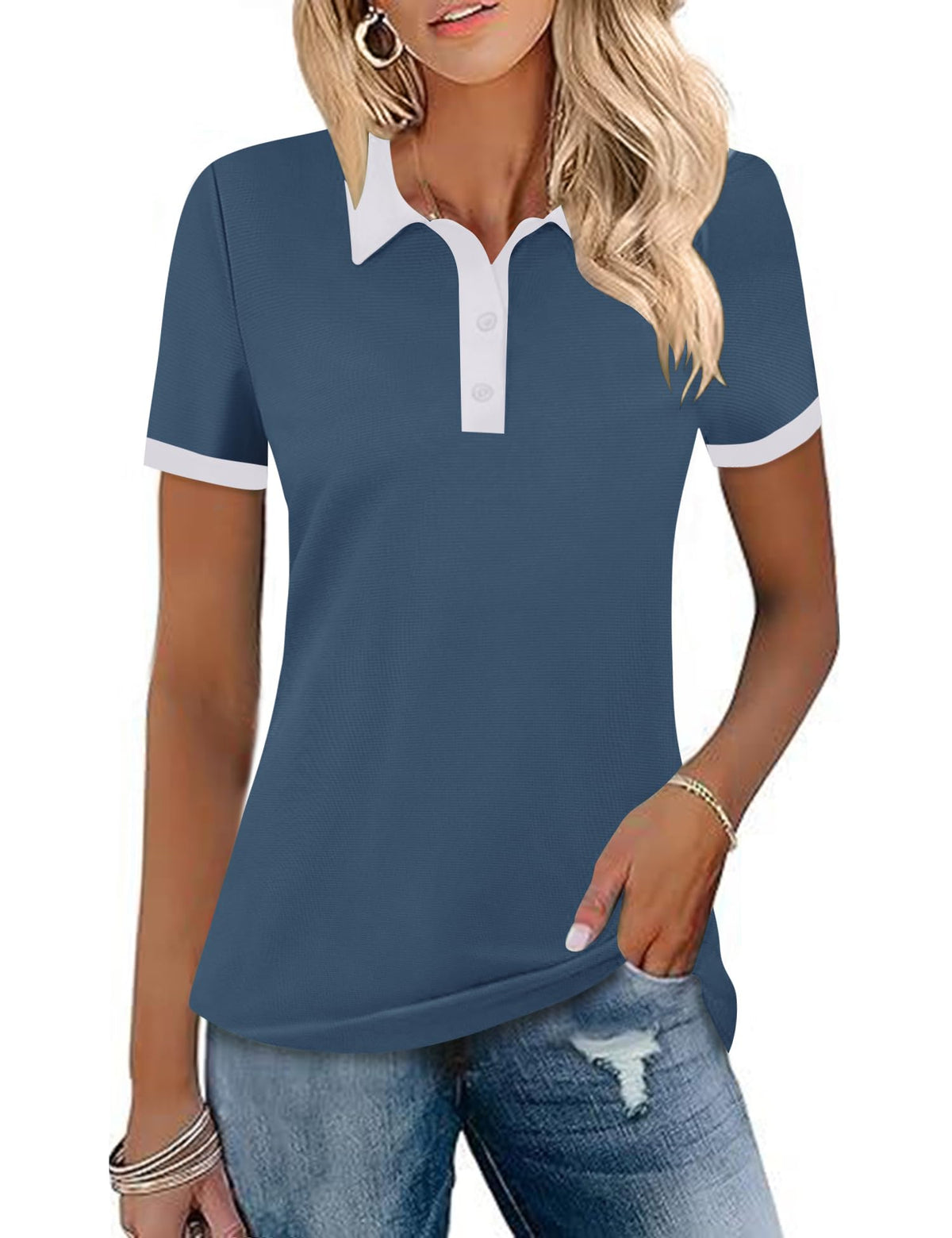 LOMON Womens Golf Polo Shirts Short Sleeve Collared Tops Tennis Activewear