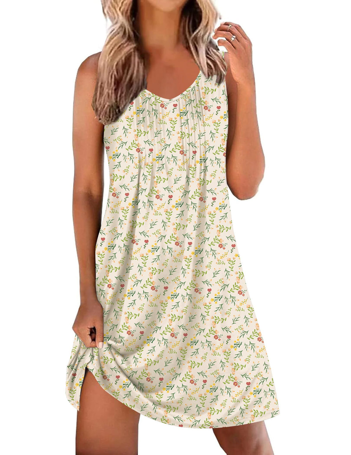 Ekouaer Nightgowns for Women Sleeveless Sleep Shirt Tank V Neck Night Gown