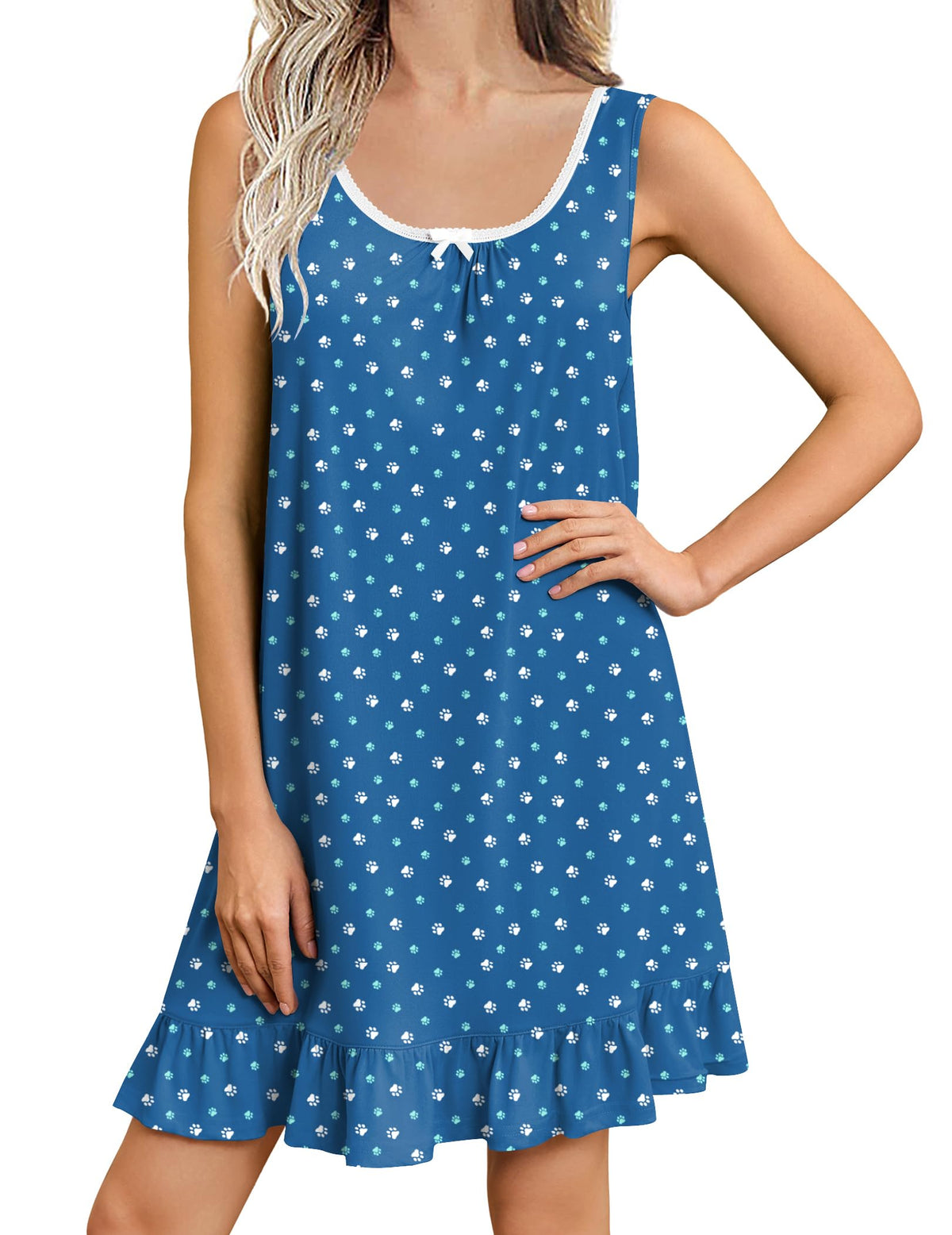 Ekouaer Nightgowns for Women Sleeveless Sleep Dress Night Gowns Sleepshirt