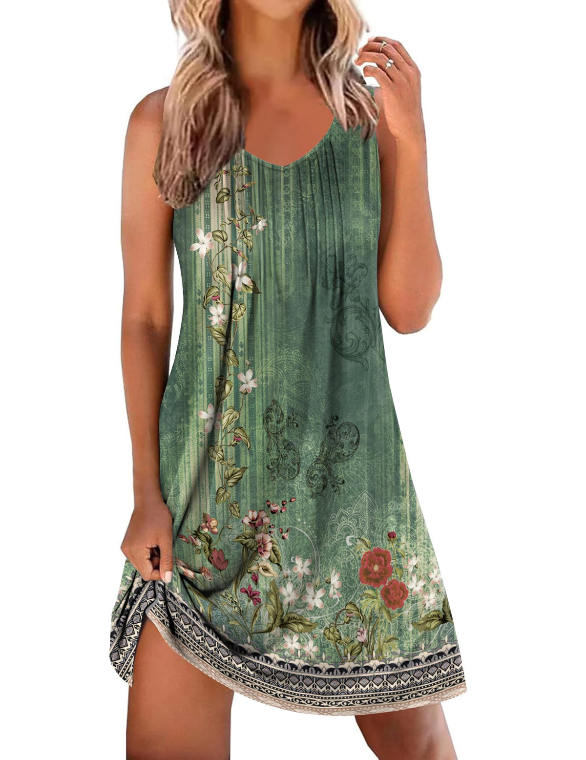 Ekouaer Nightgowns for Women Sleeveless Sleep Shirt Tank V Neck Night Gown