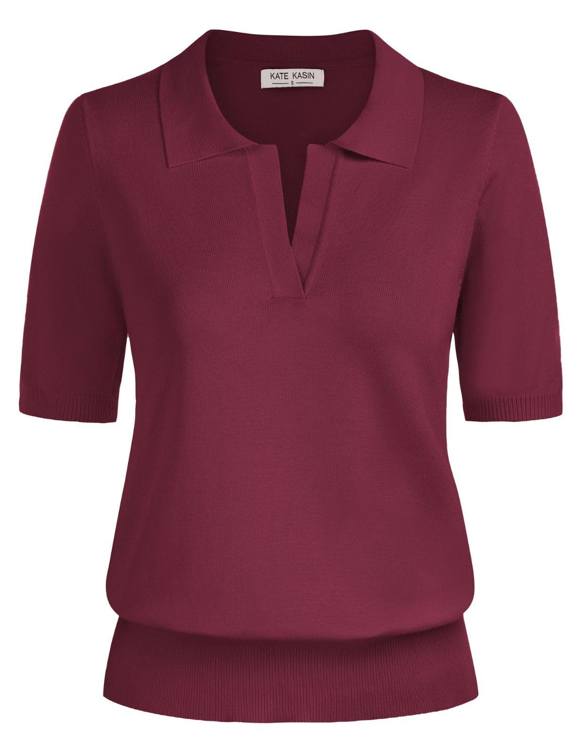 Women's Short Sleeve Classic V Neck Collared Casual Polo Sweater Tops