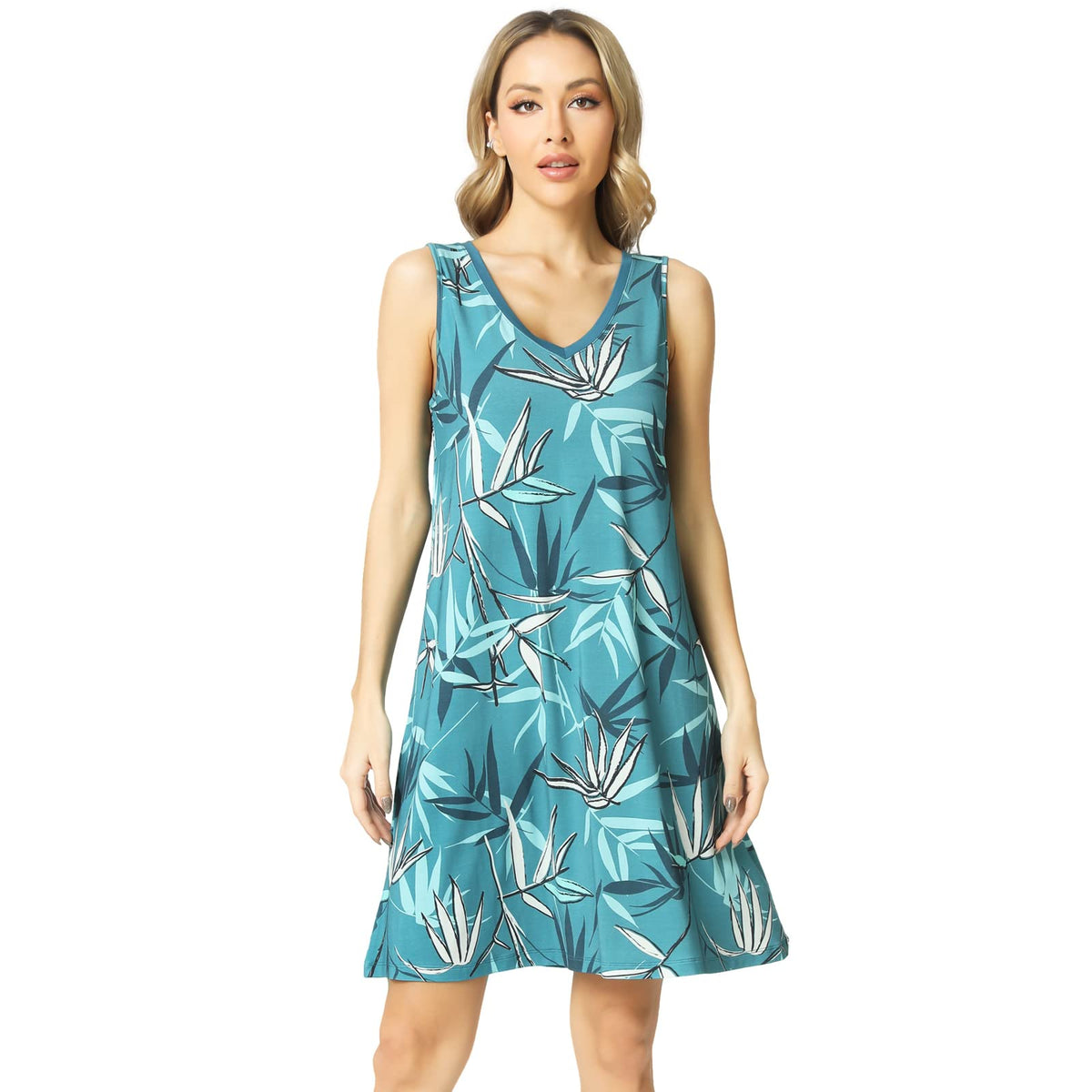 GYS Cooling Bamboo Viscose Sleeveless Nightgowns for Women