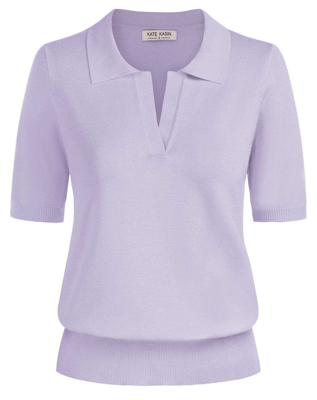 Women's Short Sleeve Classic V Neck Collared Casual Polo Sweater Tops
