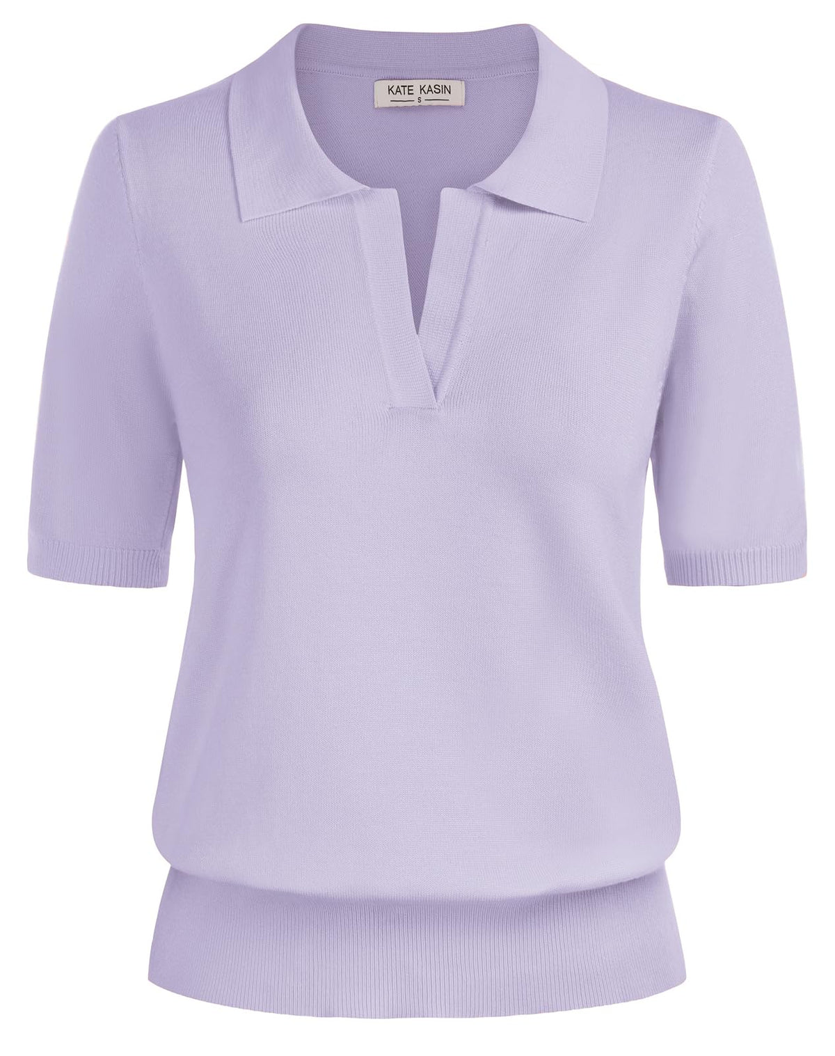 Women's Short Sleeve Classic V Neck Collared Casual Polo Sweater Tops