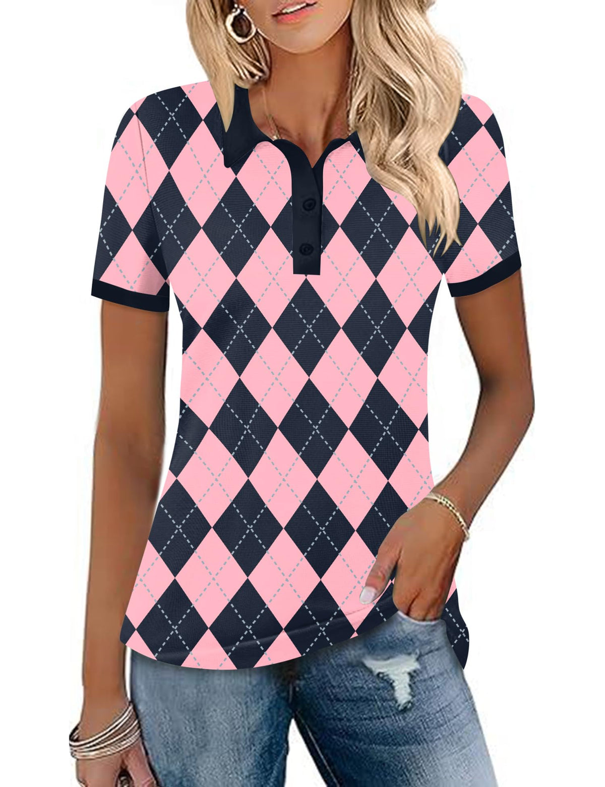 LOMON Womens Golf Polo Shirts Short Sleeve Collared Tops Tennis Activewear